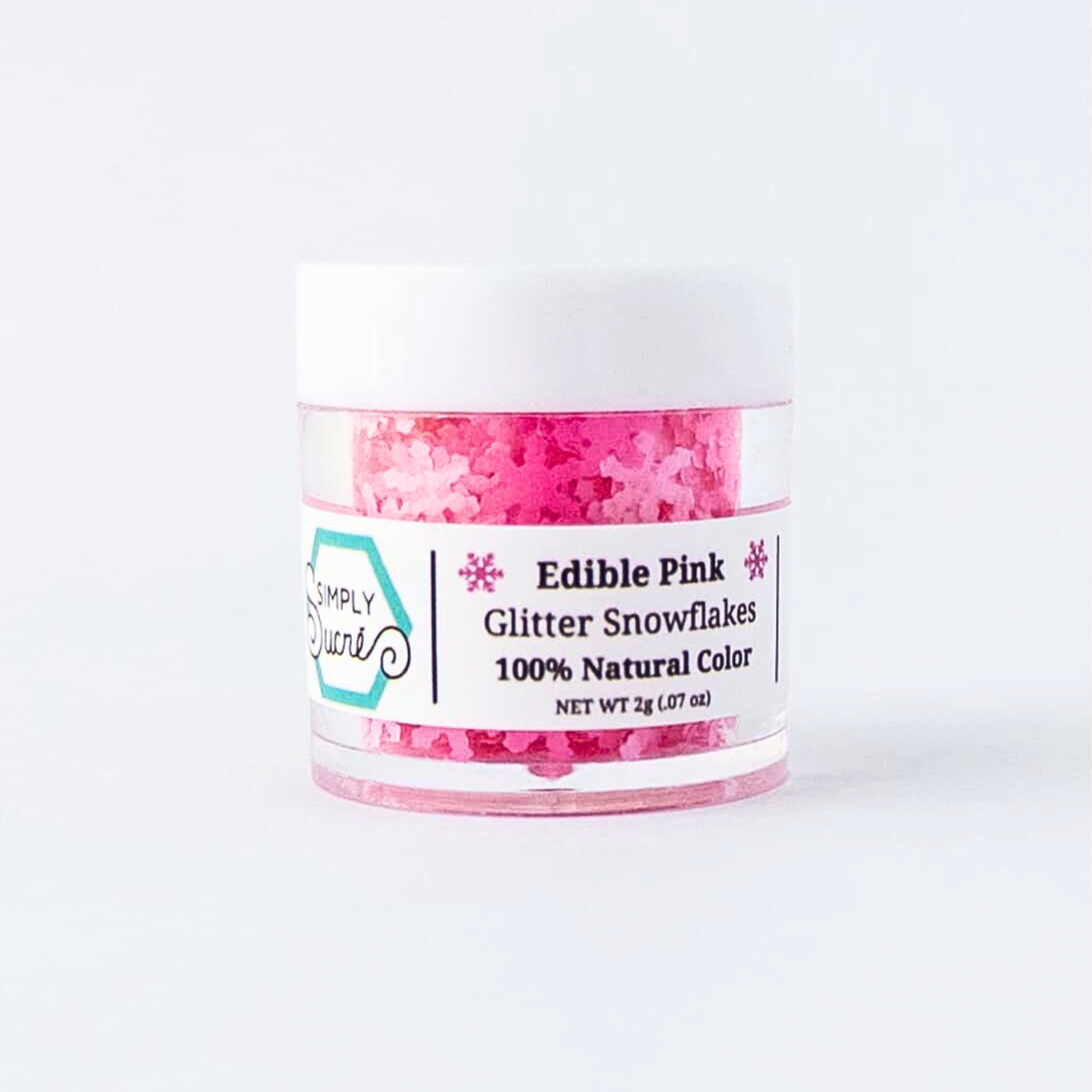 Dye-Free Edible Pink Glitter Snowflakes