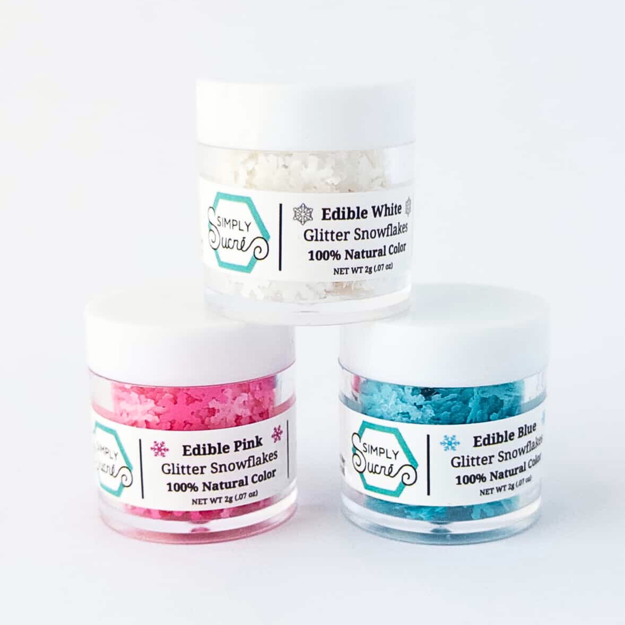 Dye-Free Edible White Glitter Snowflakes