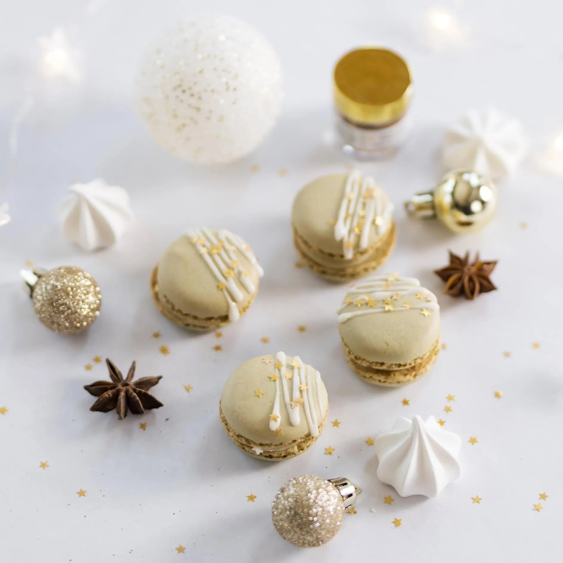 Gold Edible Glitter Stars on Desserts