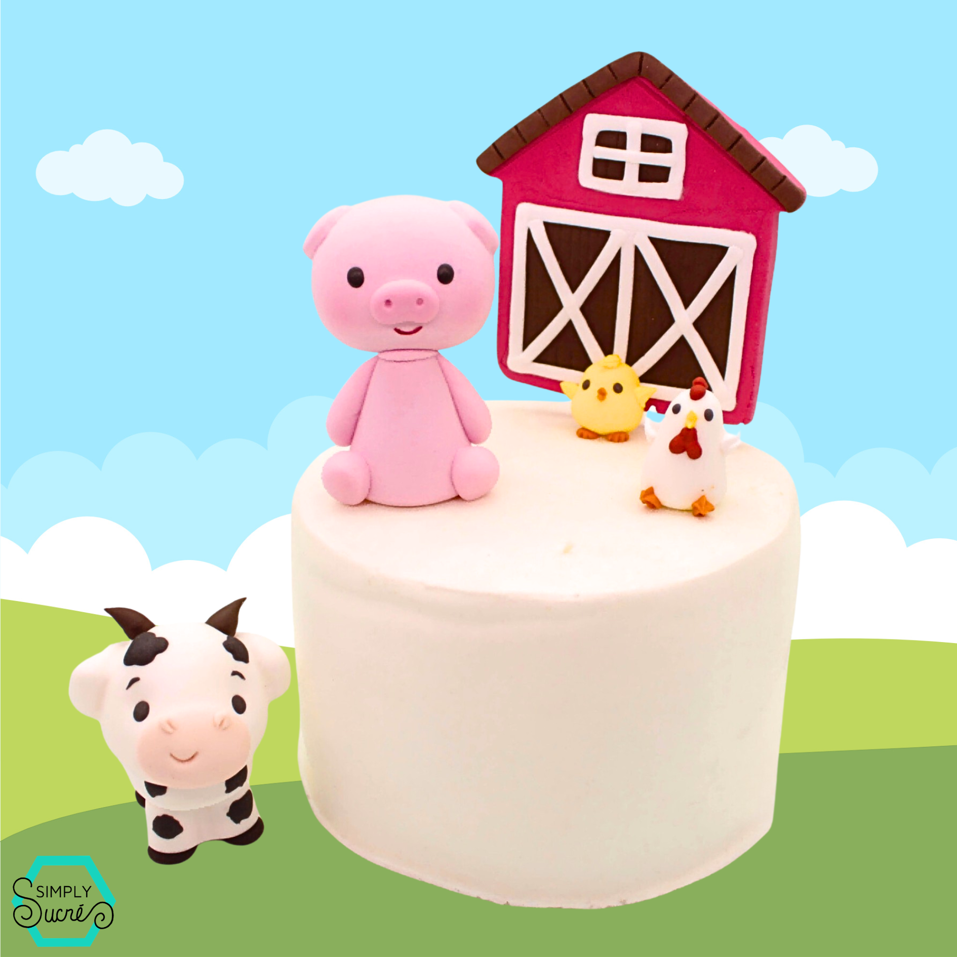 Farm Animal Icing Cake Toppers