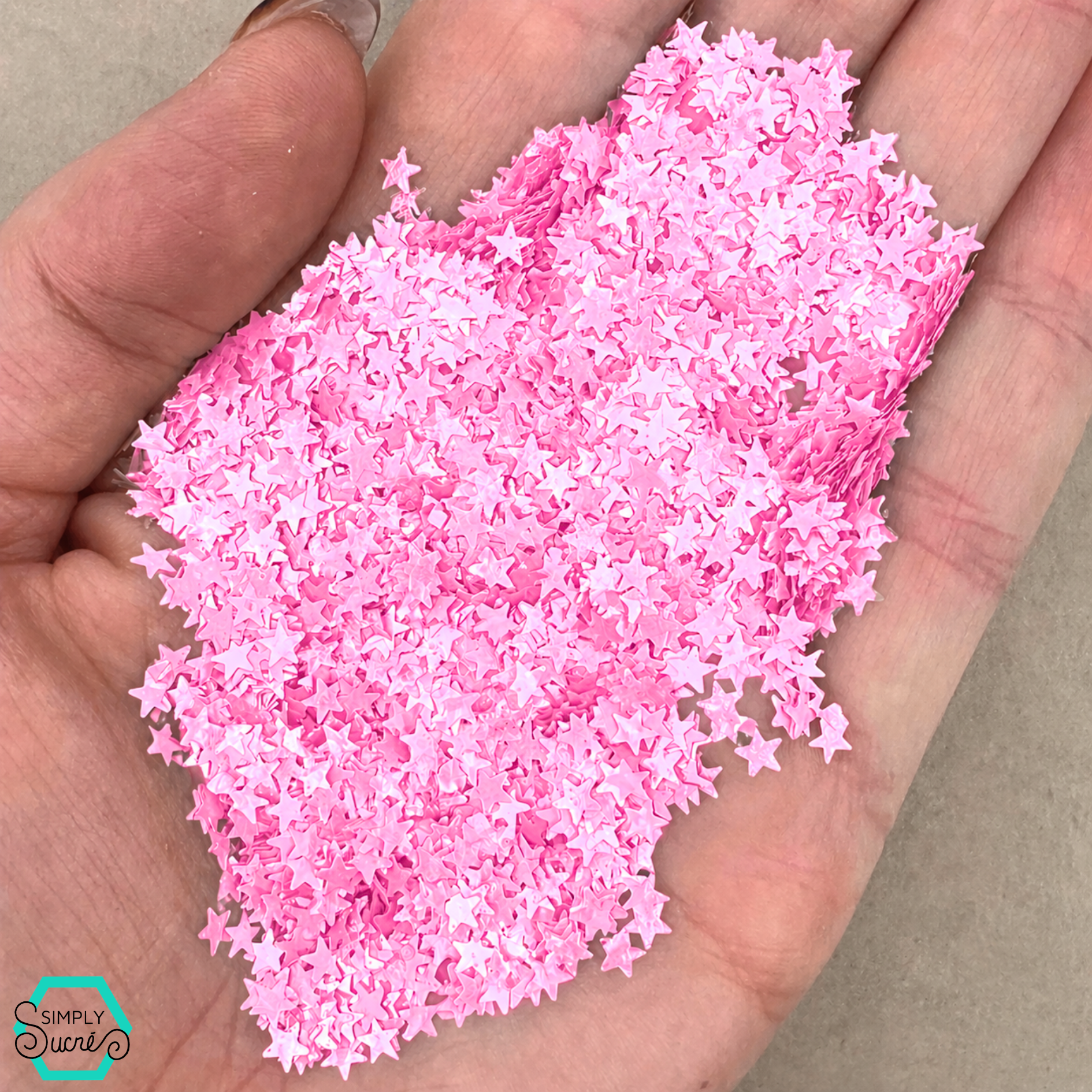 Dye-Free Edible Pink Glitter Stars