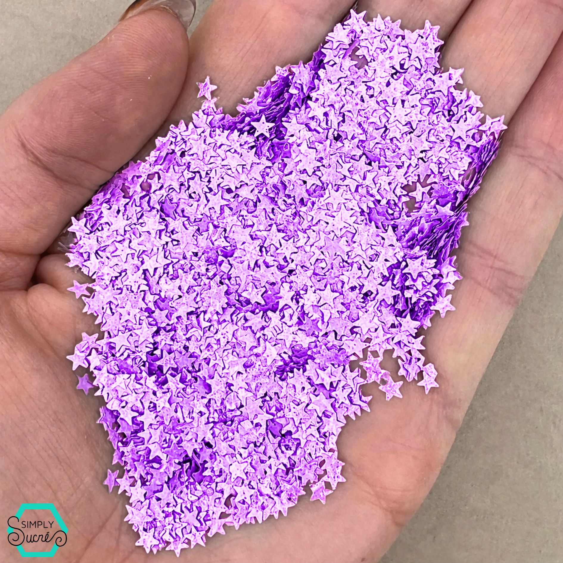 Dye-Free Edible Purple Glitter Stars