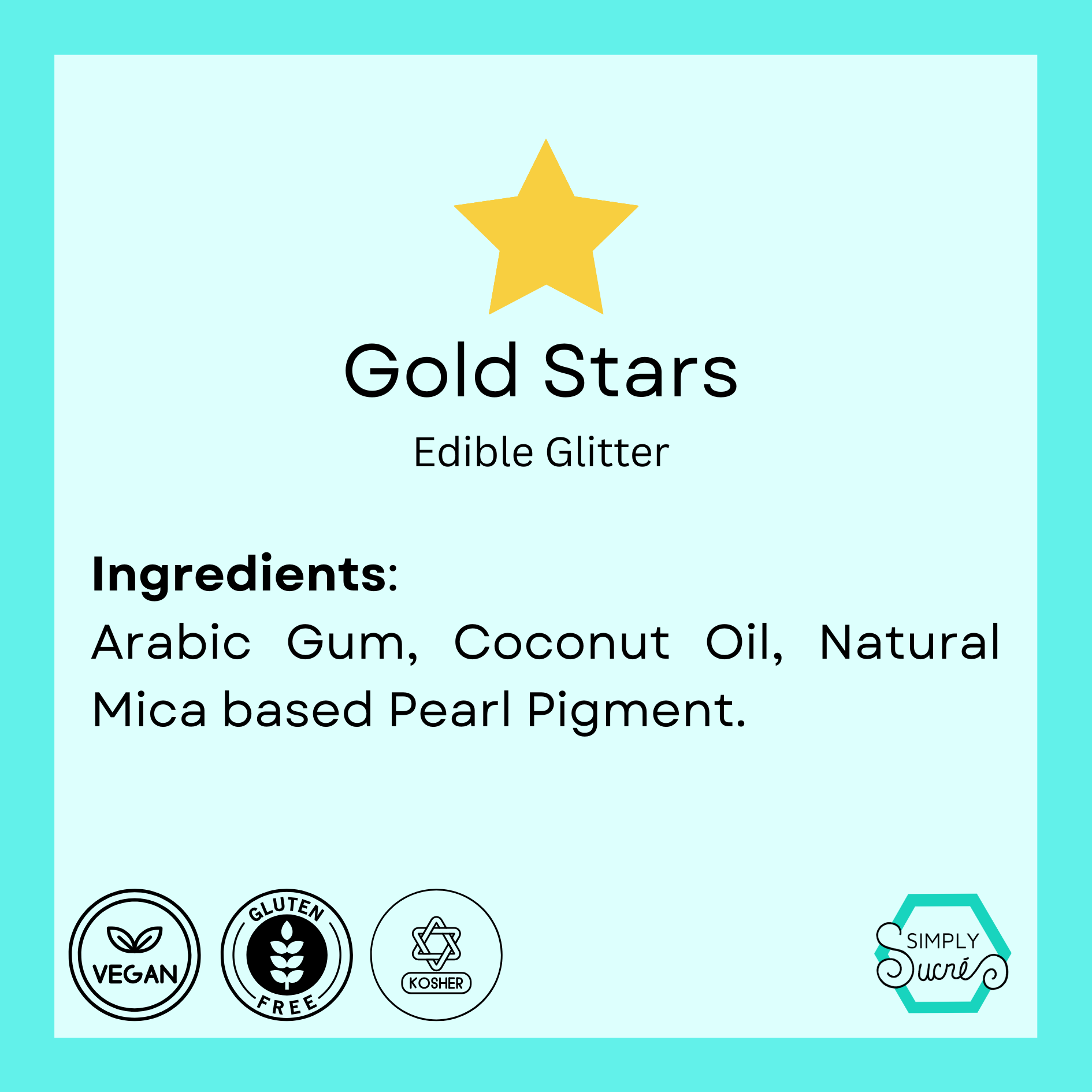 Dye-Free Edible Gold Glitter Stars