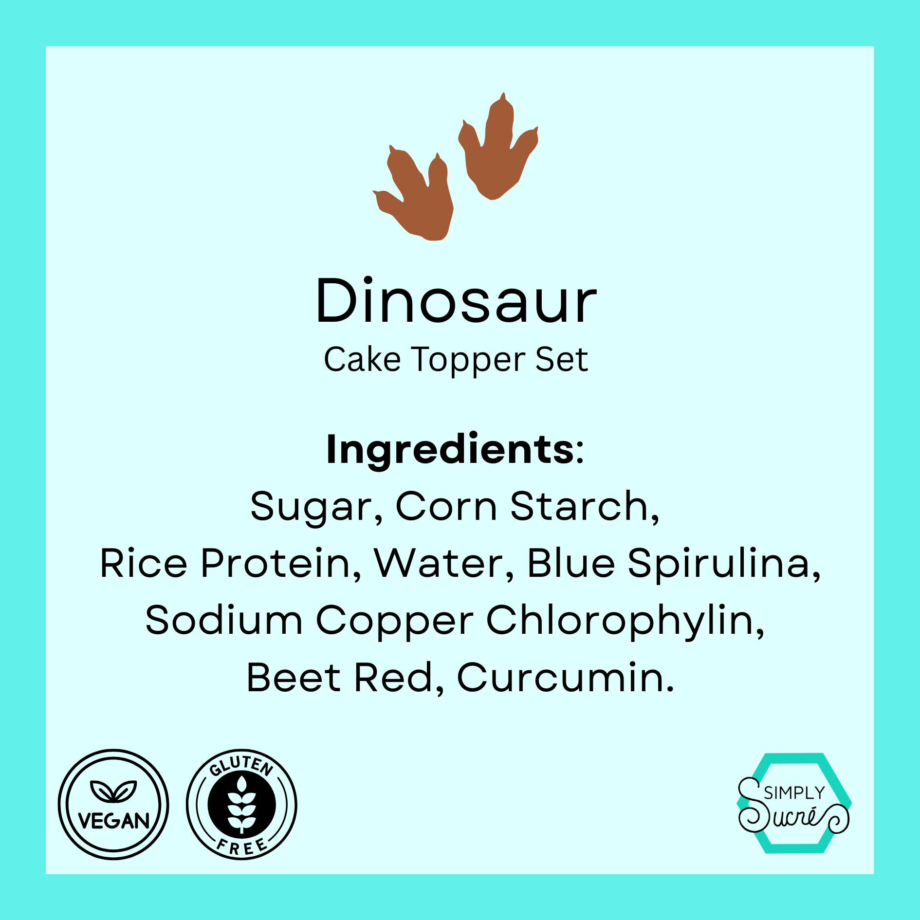 Dinosaur Edible Cake Topper Set