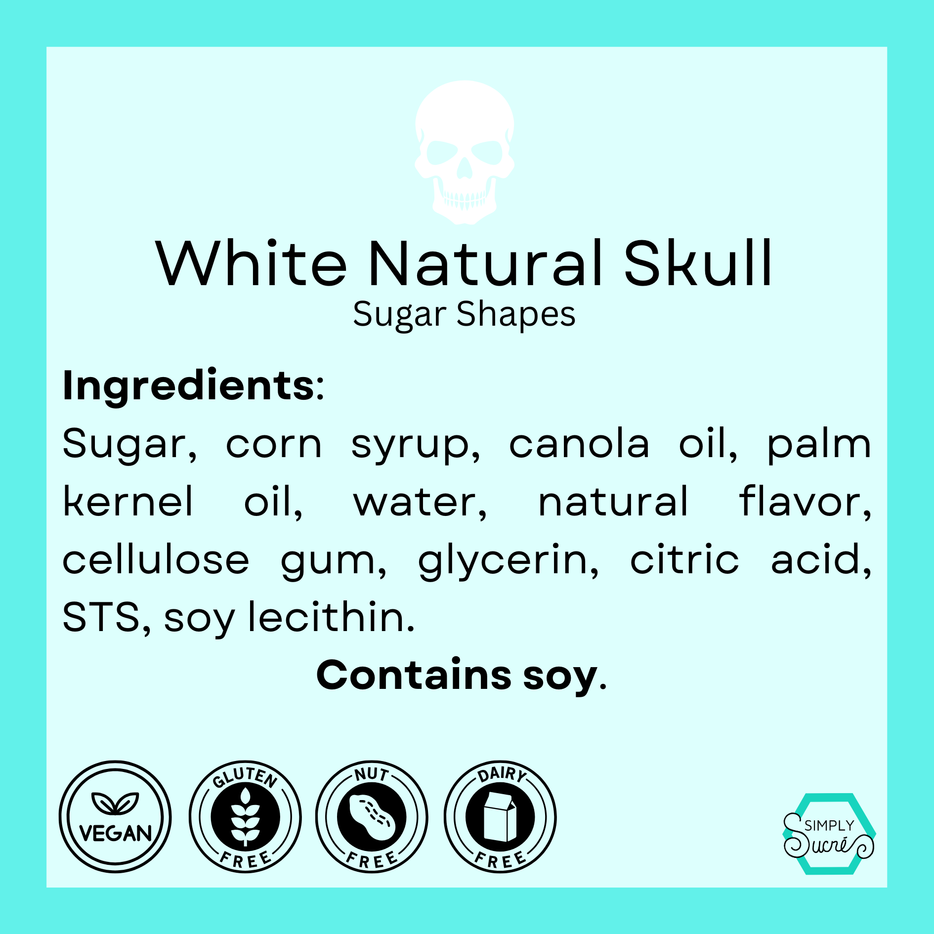 Dye-Free White Skulls (6)