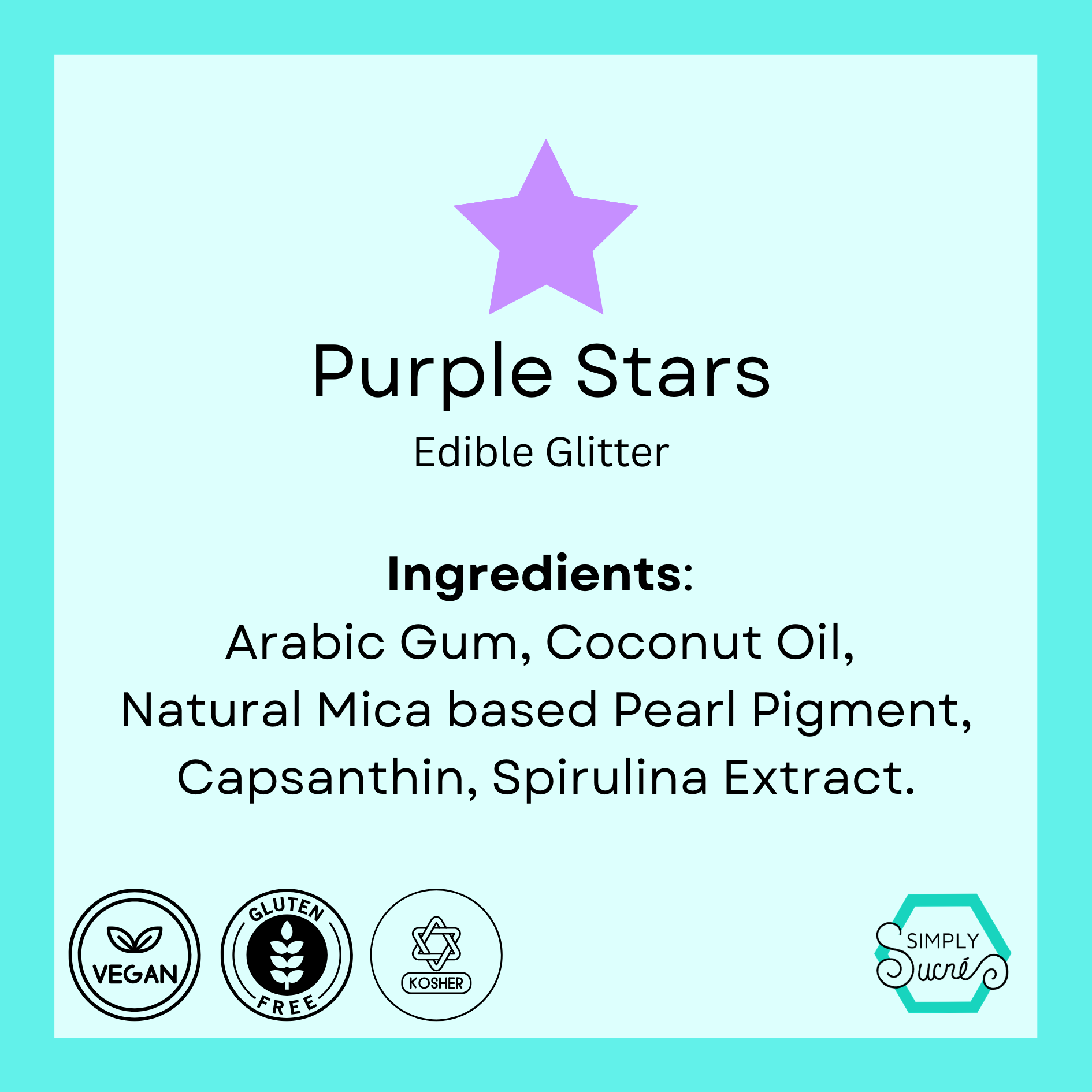Dye-Free Edible Purple Glitter Stars