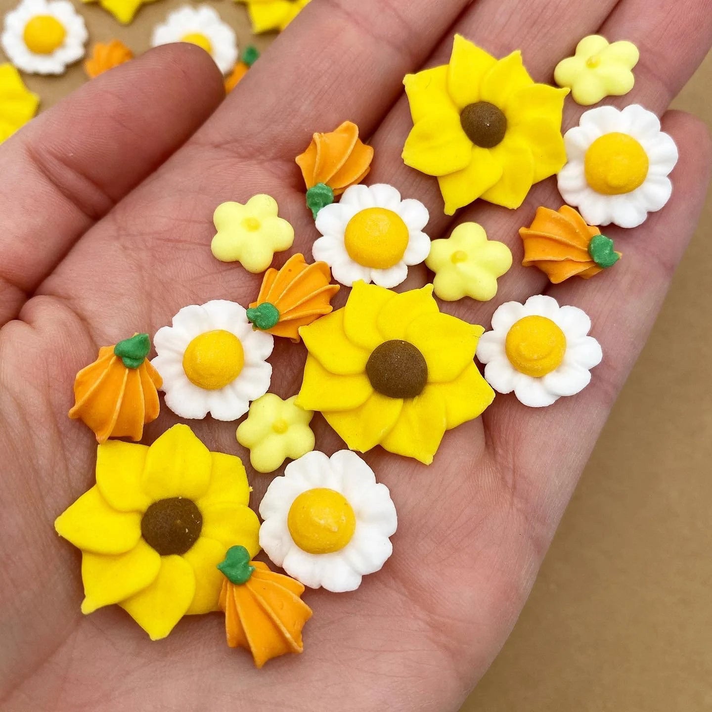 Sunflower Fields Icing Flowers