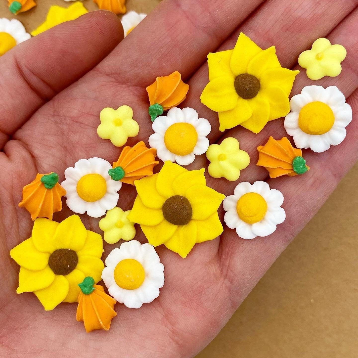 Sunflower Fields Icing Flowers
