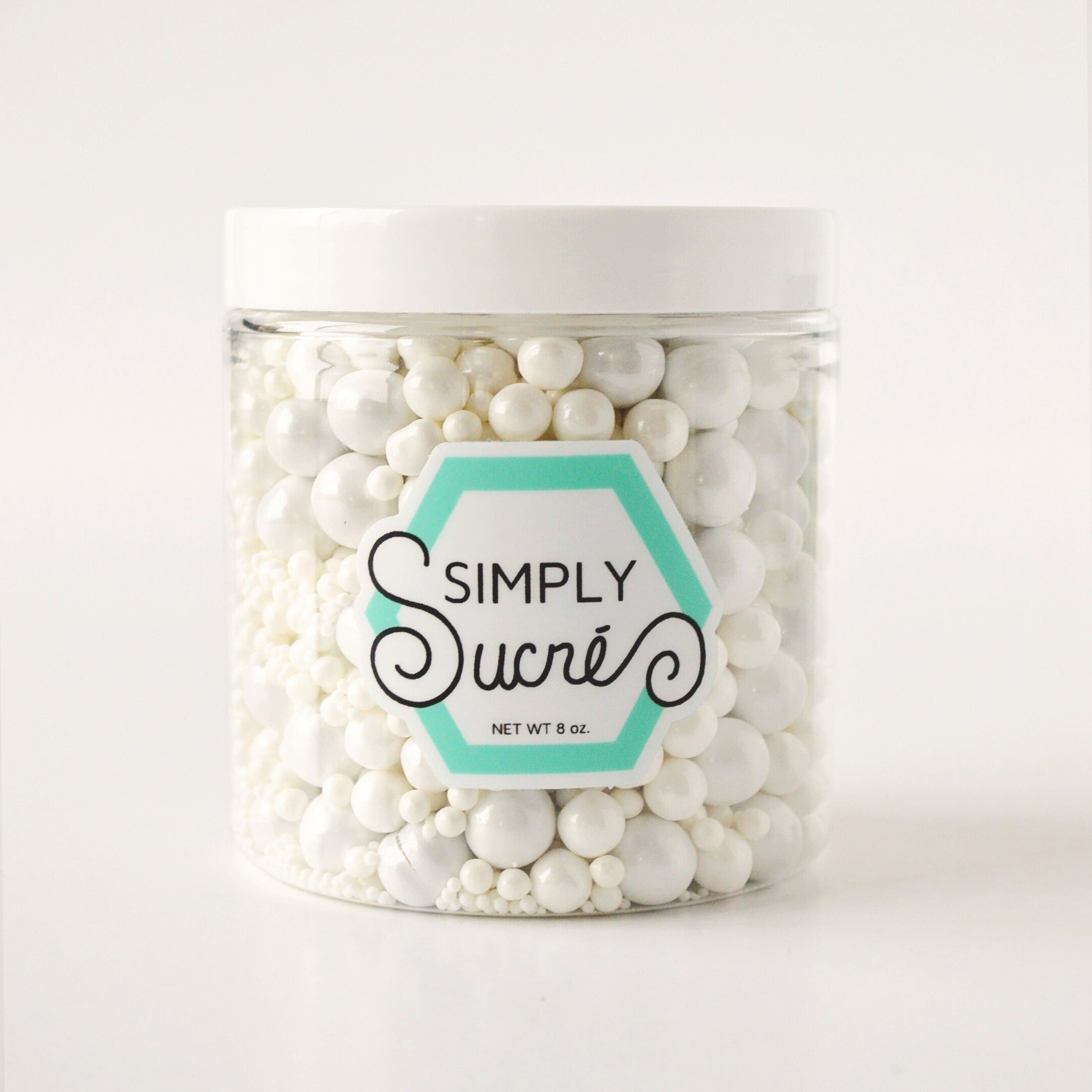 White Pearls Sprinkle Mix in a Jar