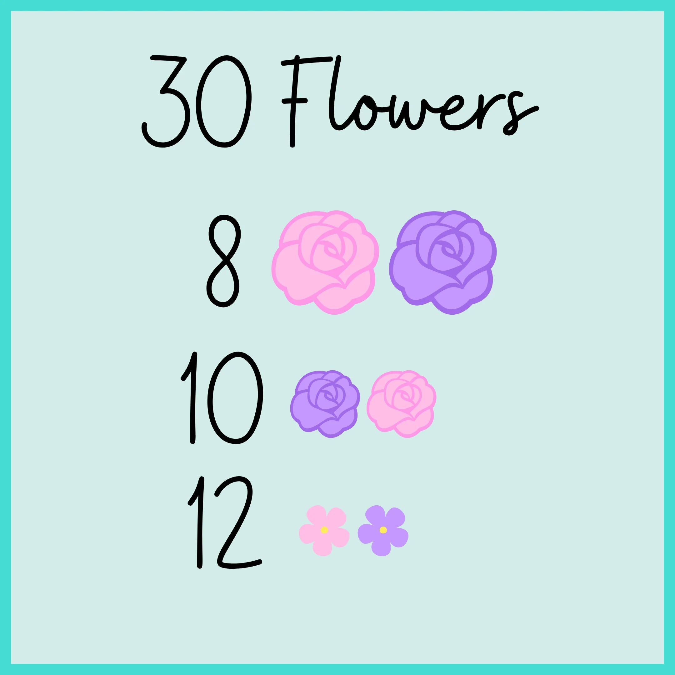 Lavender Dreams Icing Flower Chart