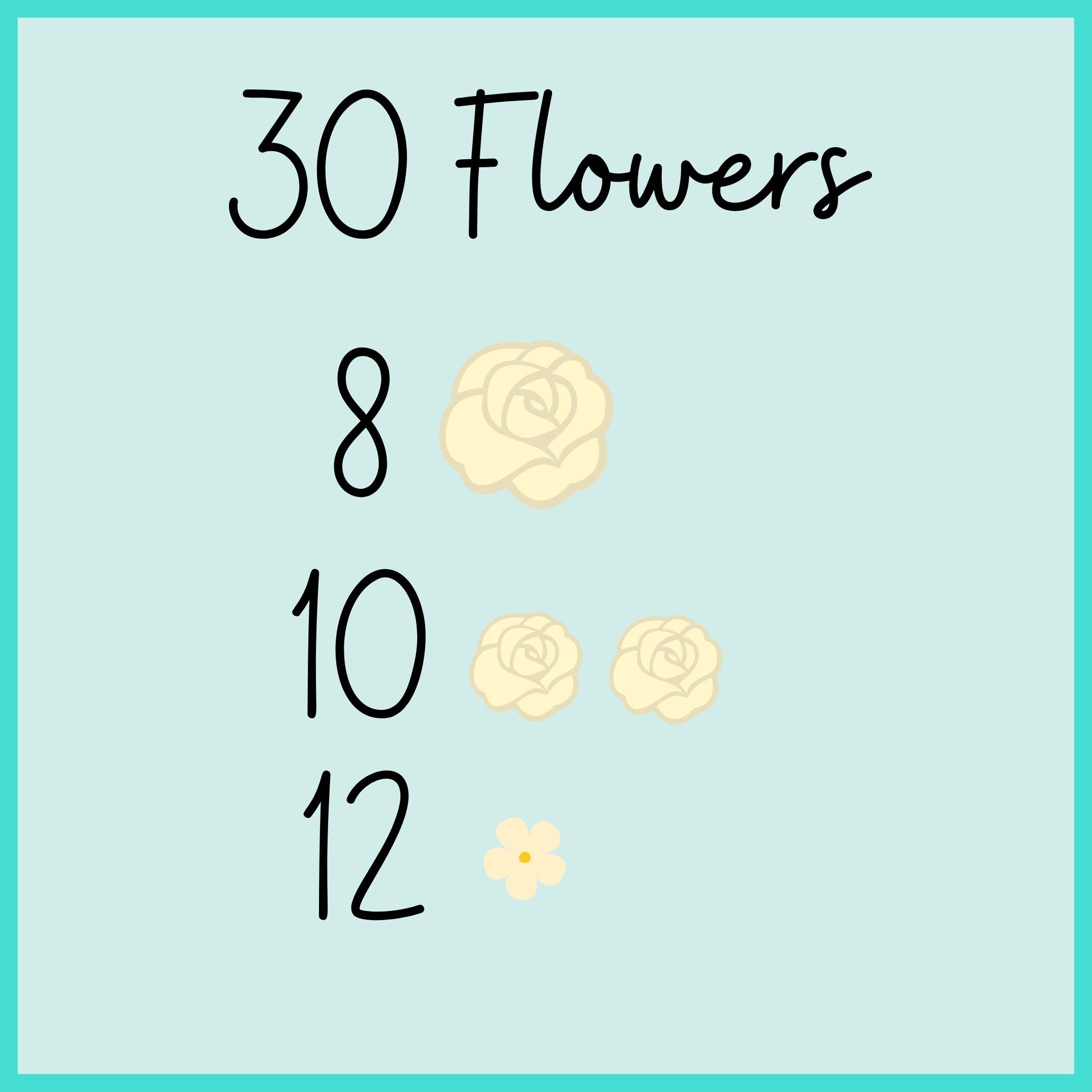Ivory Icing Flower Counts