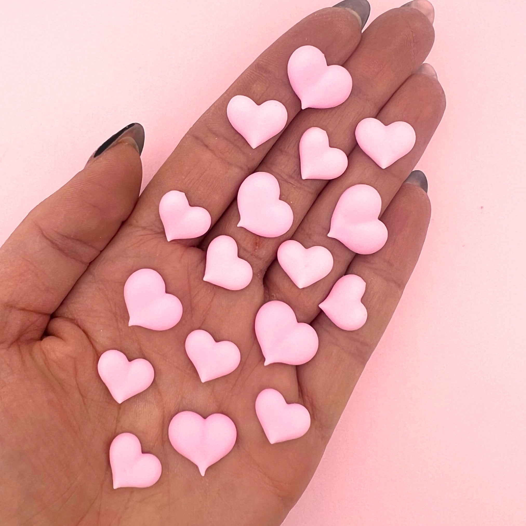 Pink Mini Heart Icing Decorations
