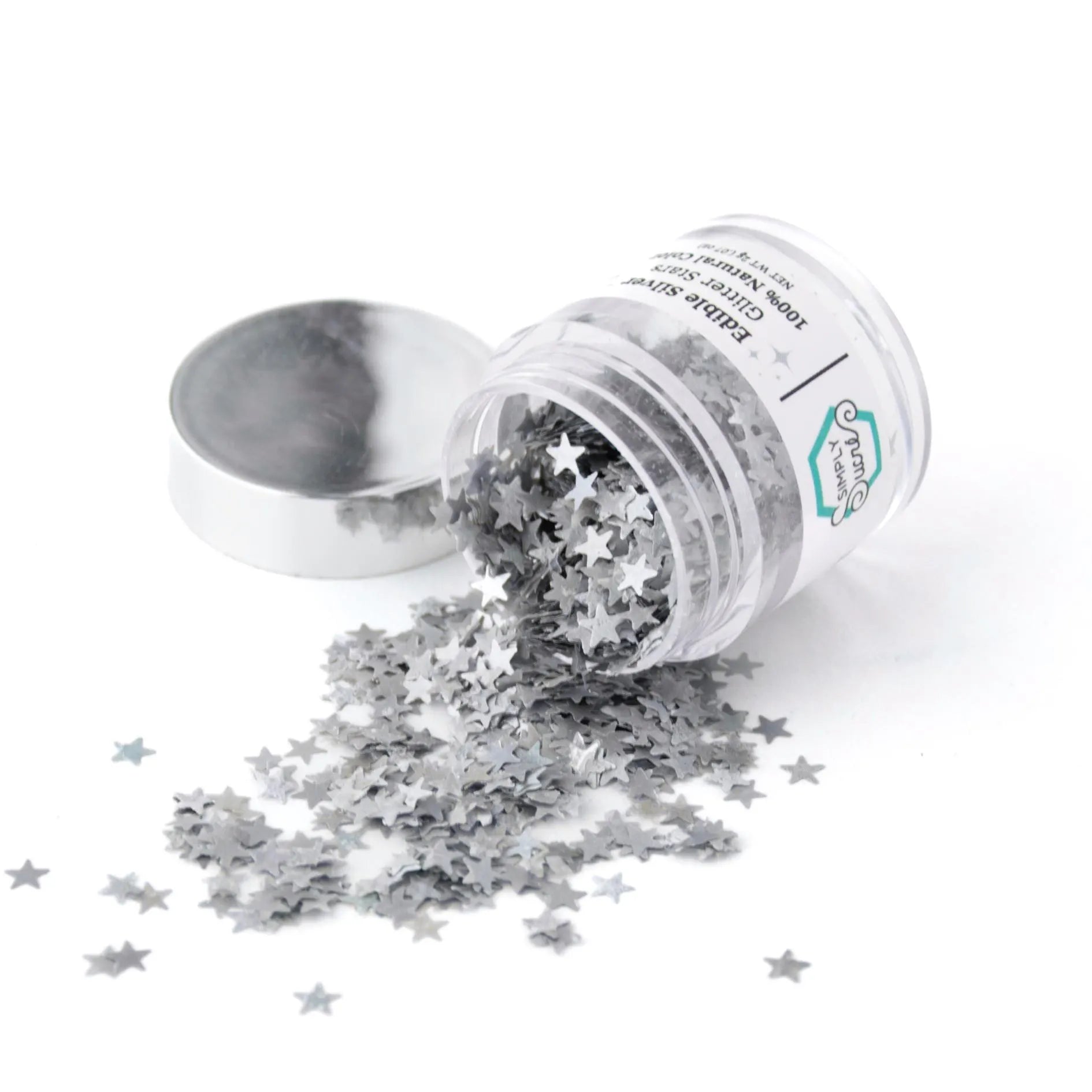 Silver Edible Glitter Stars