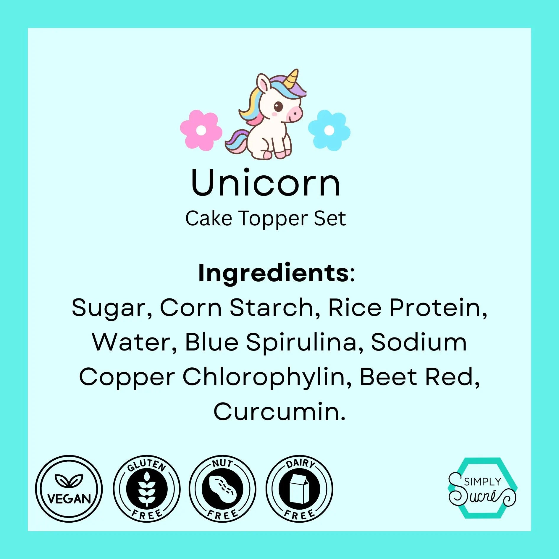 Unicorn Icing Cake Toppers