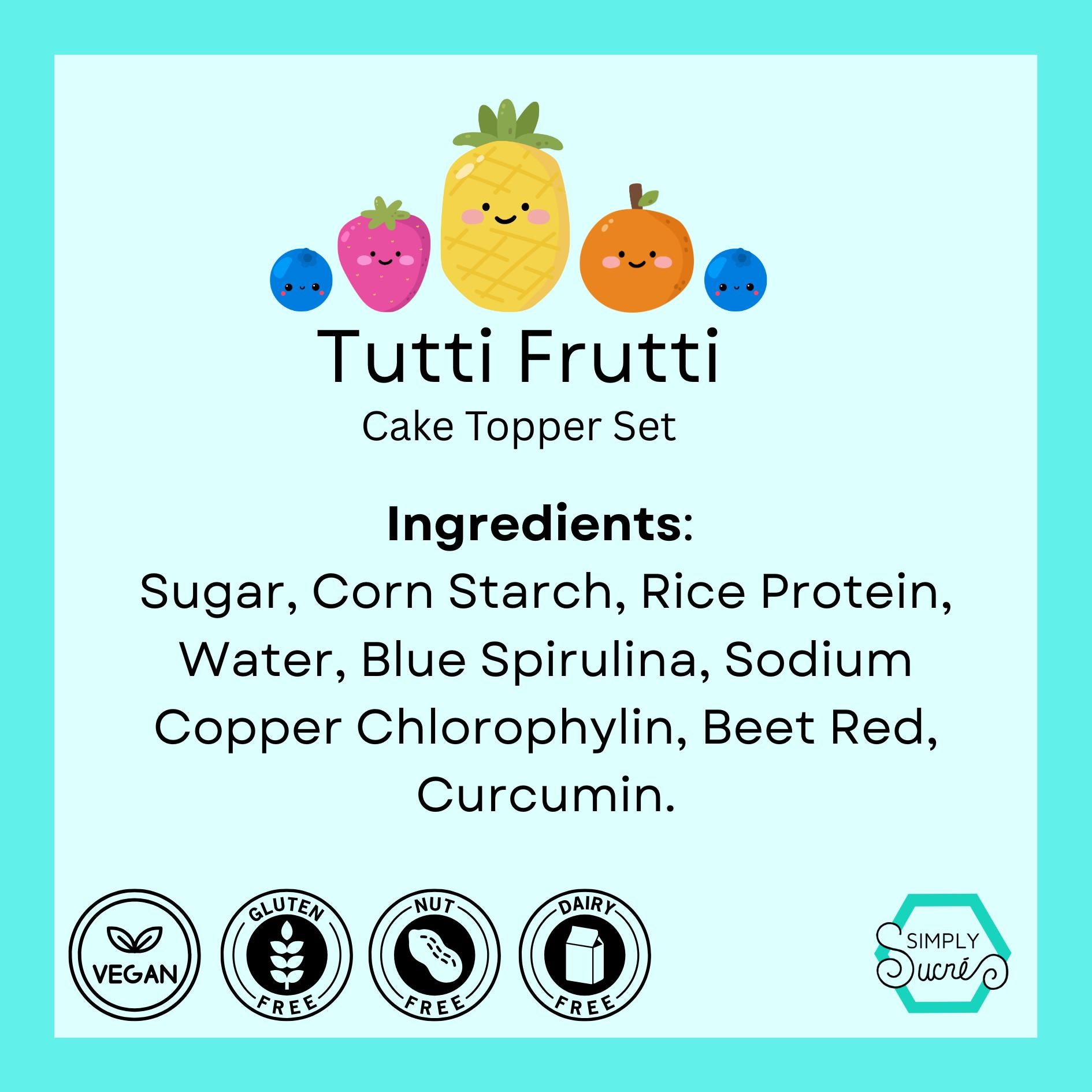 Tutti Frutti Icing Cake Toppers