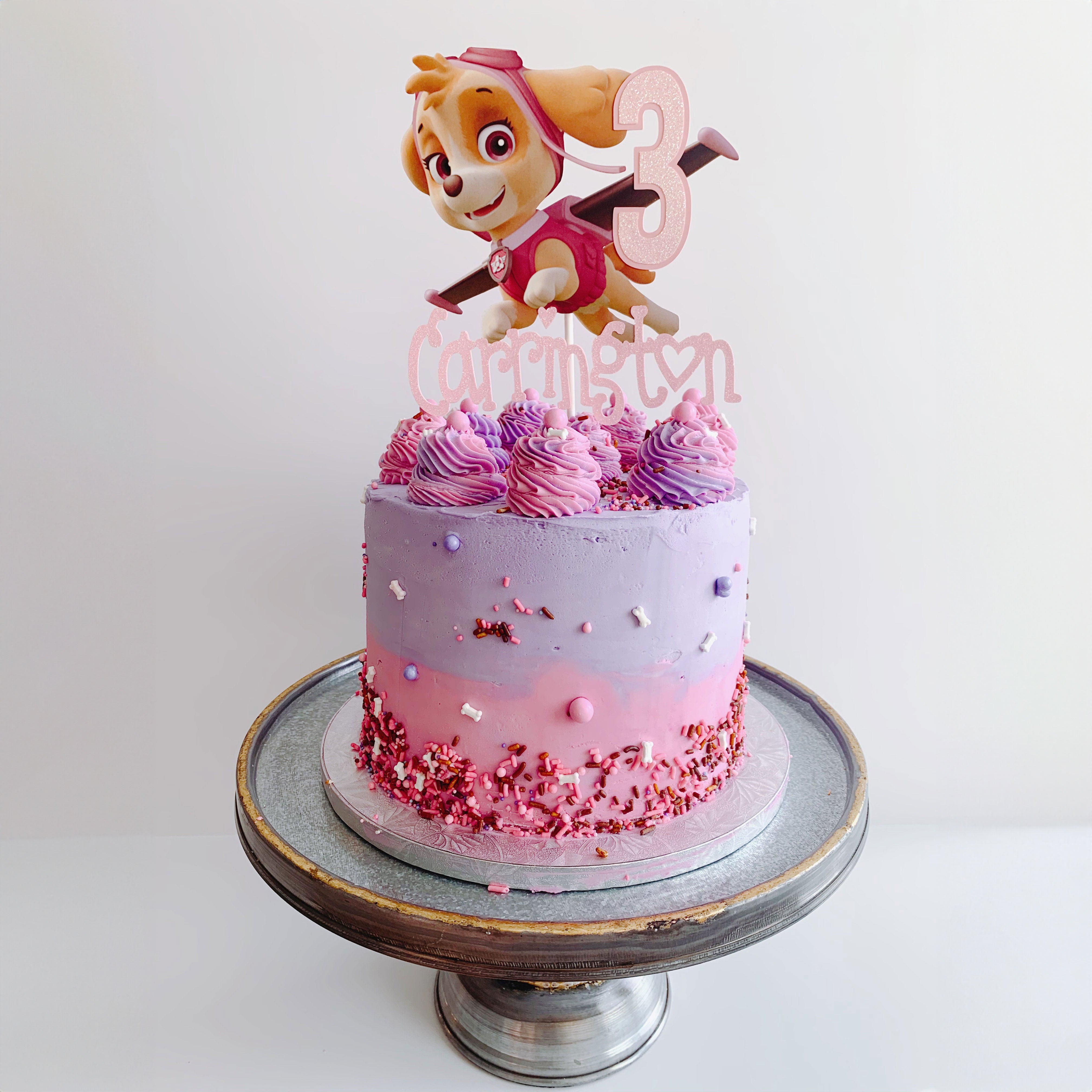 Pink Pawty Sprinkle Mix on a Cake