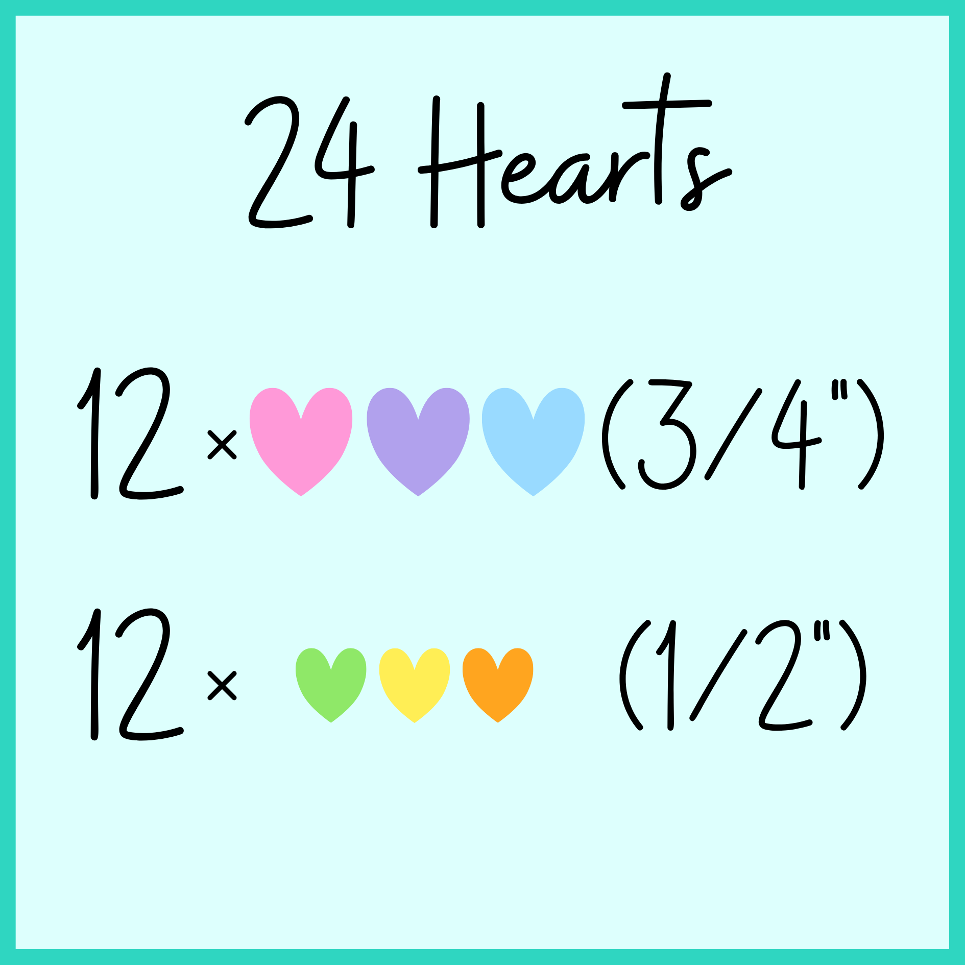 24 Pastel Icing Hearts