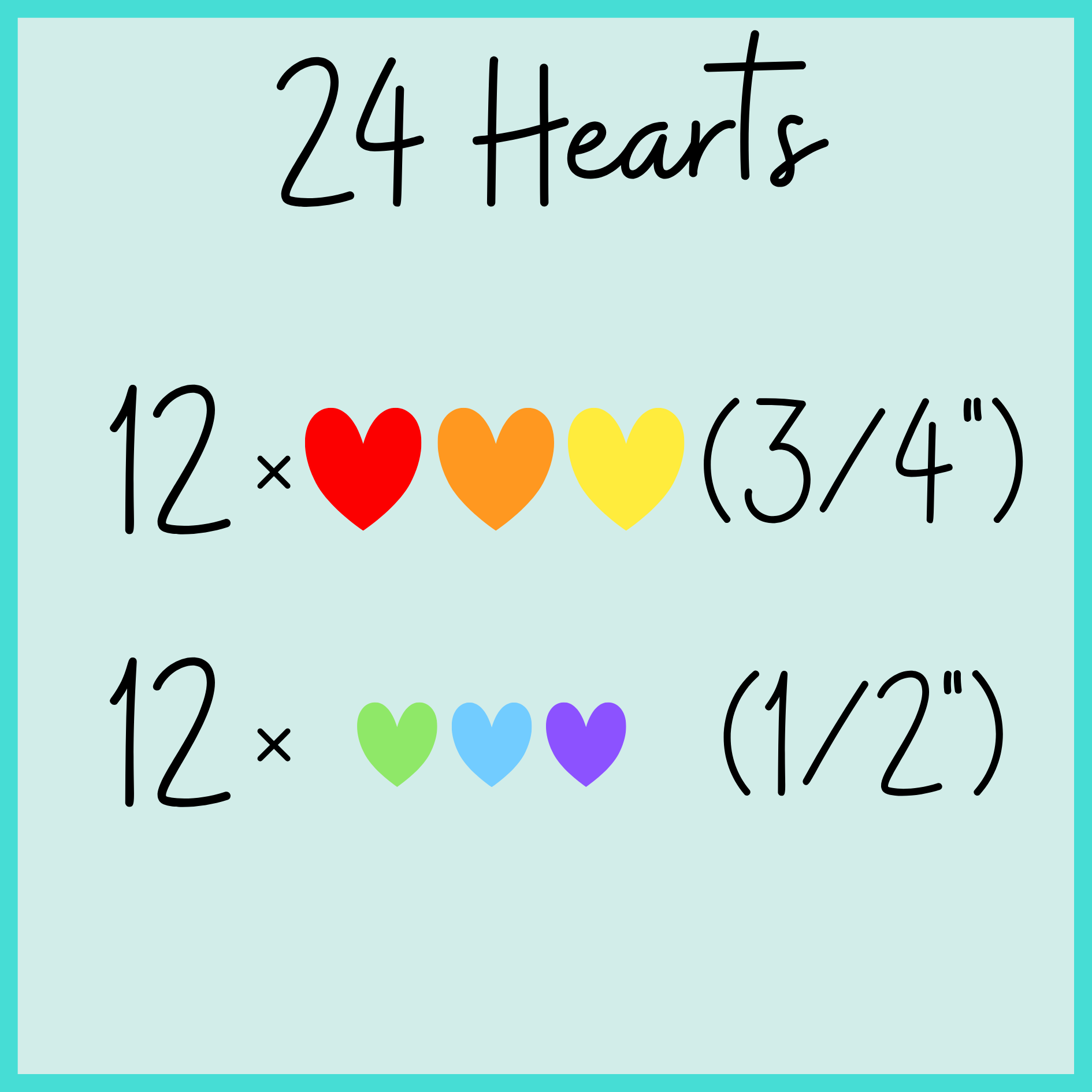 24 Rainbow Hearts