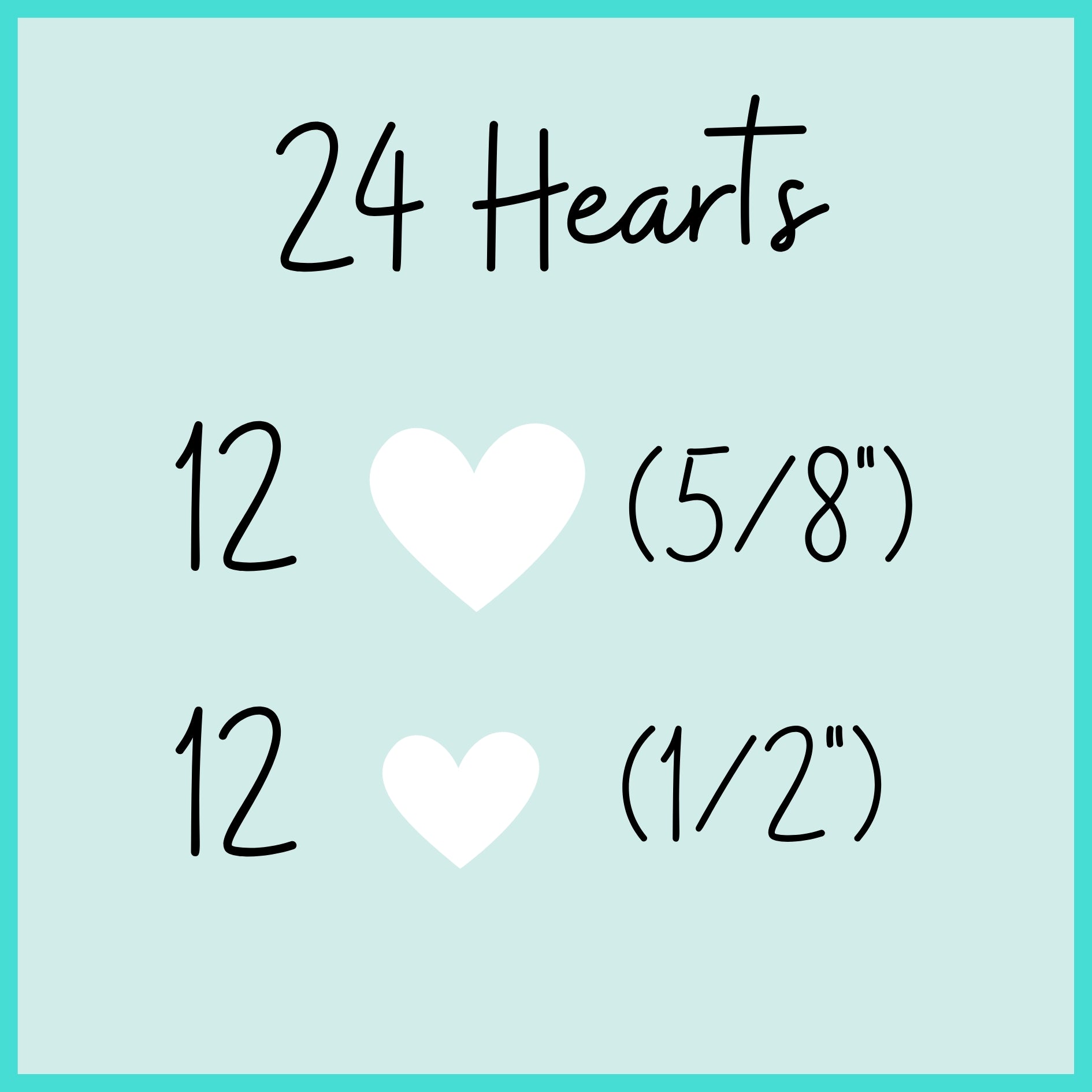 24 White Hearts