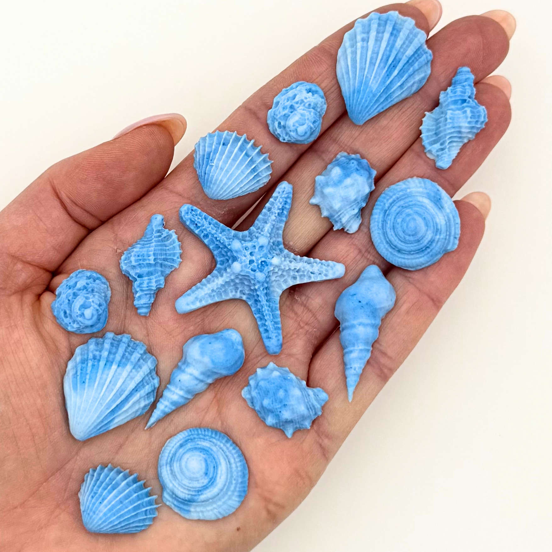 Dye-Free Blue Seashell Sugar Shapes