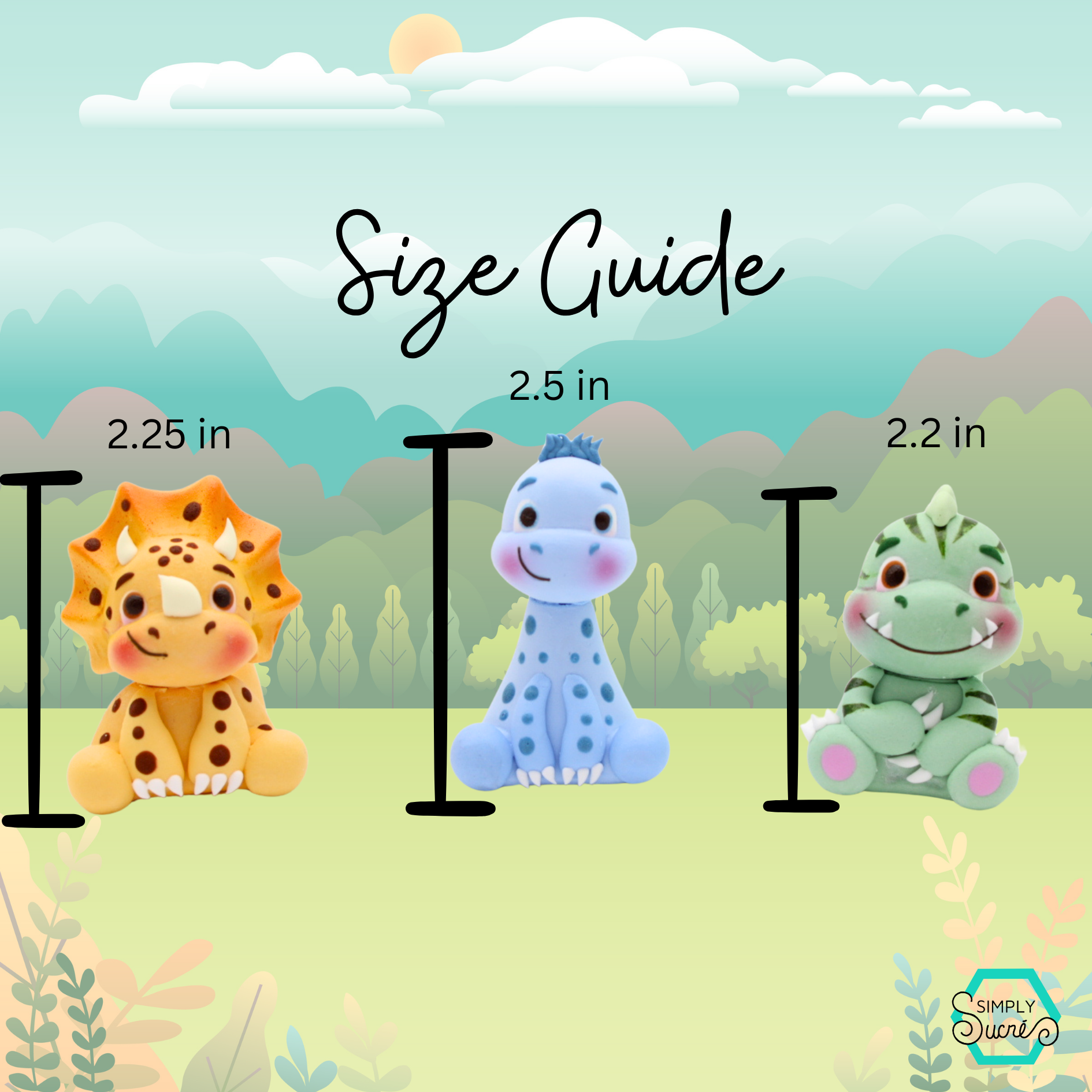 Dinosaur Icing Cake Toppers