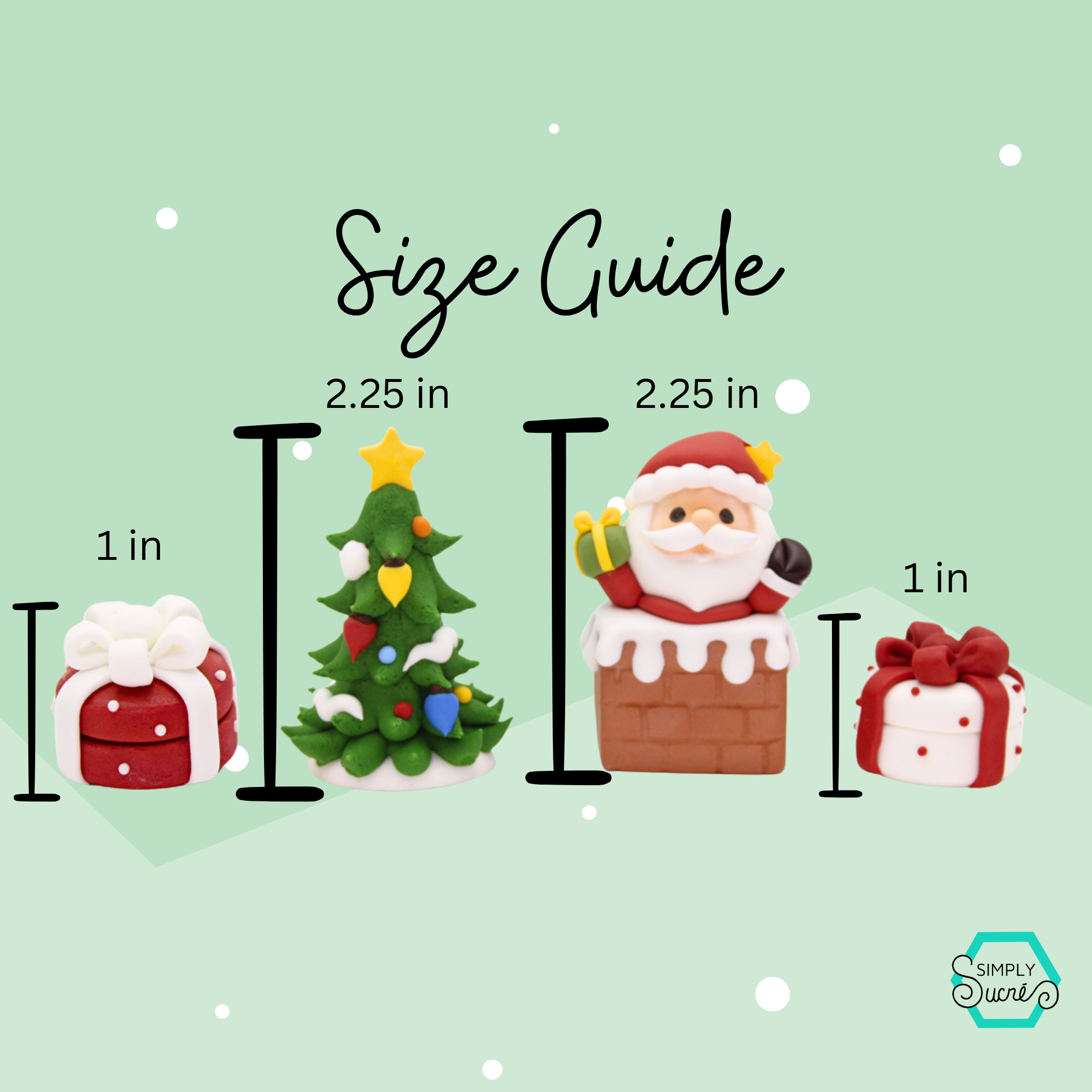 Christmas Icing Cake Toppers