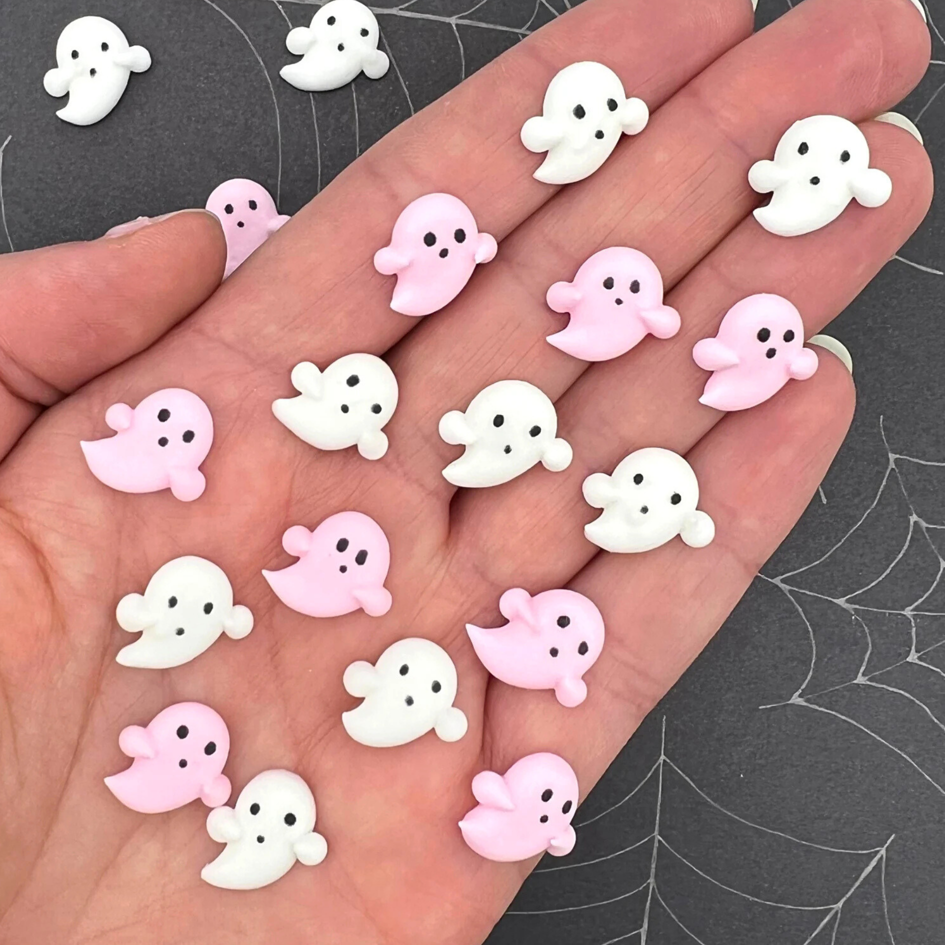 Mini Pink & White Icing Ghosts (18)