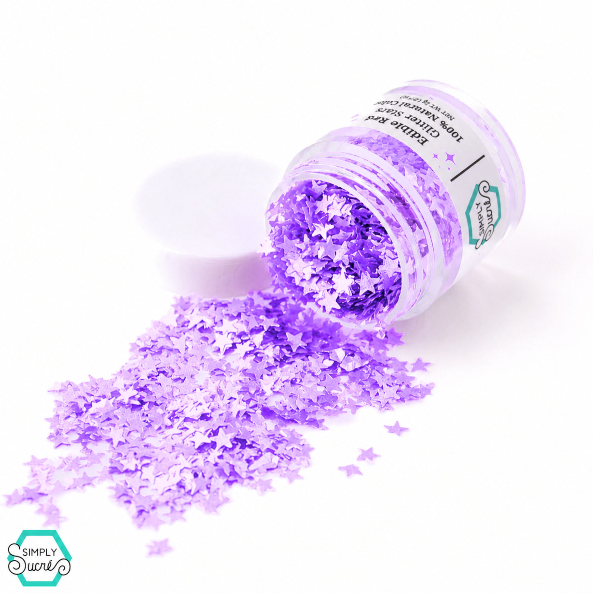 Dye-Free Edible Purple Glitter Stars