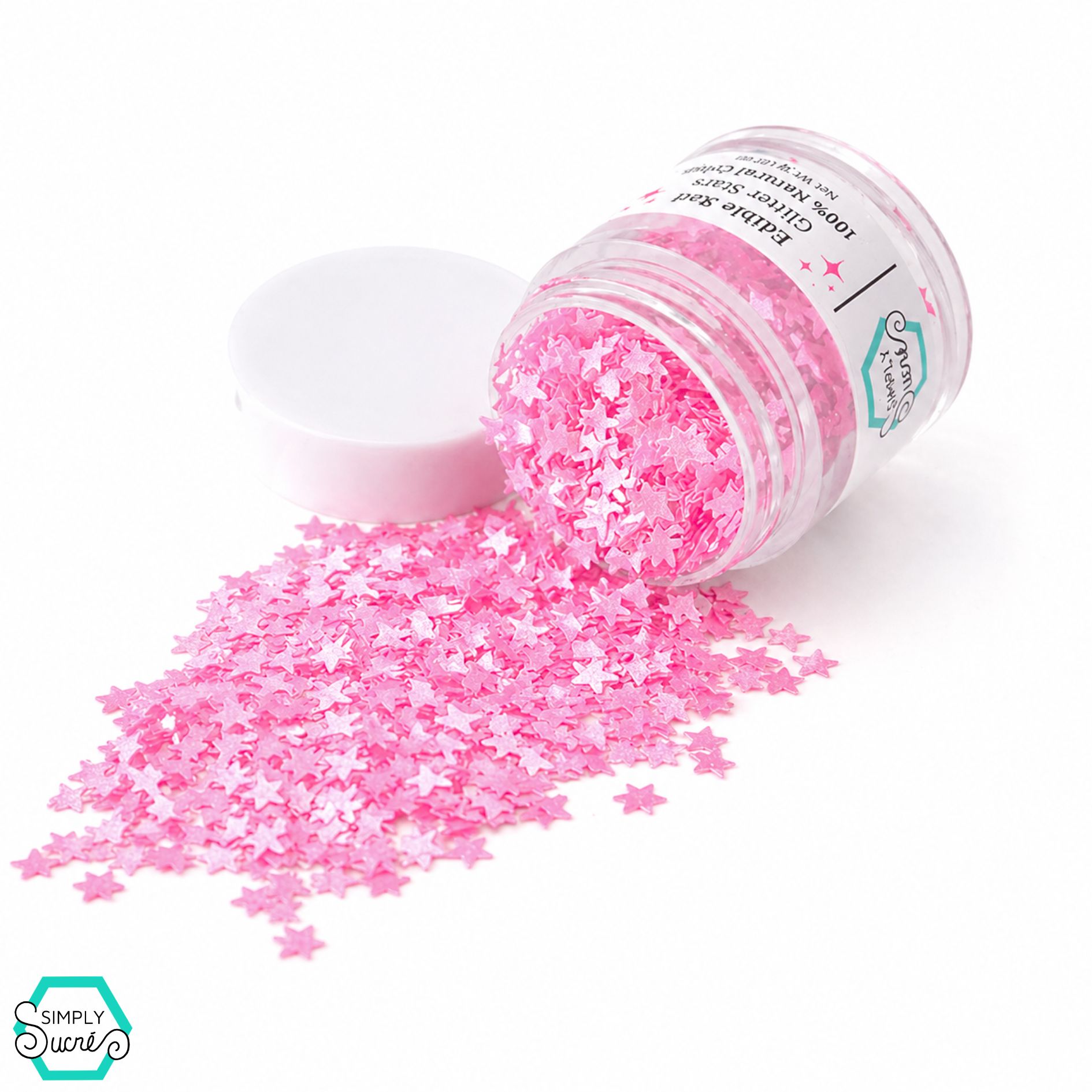 Dye-Free Edible Pink Glitter Stars