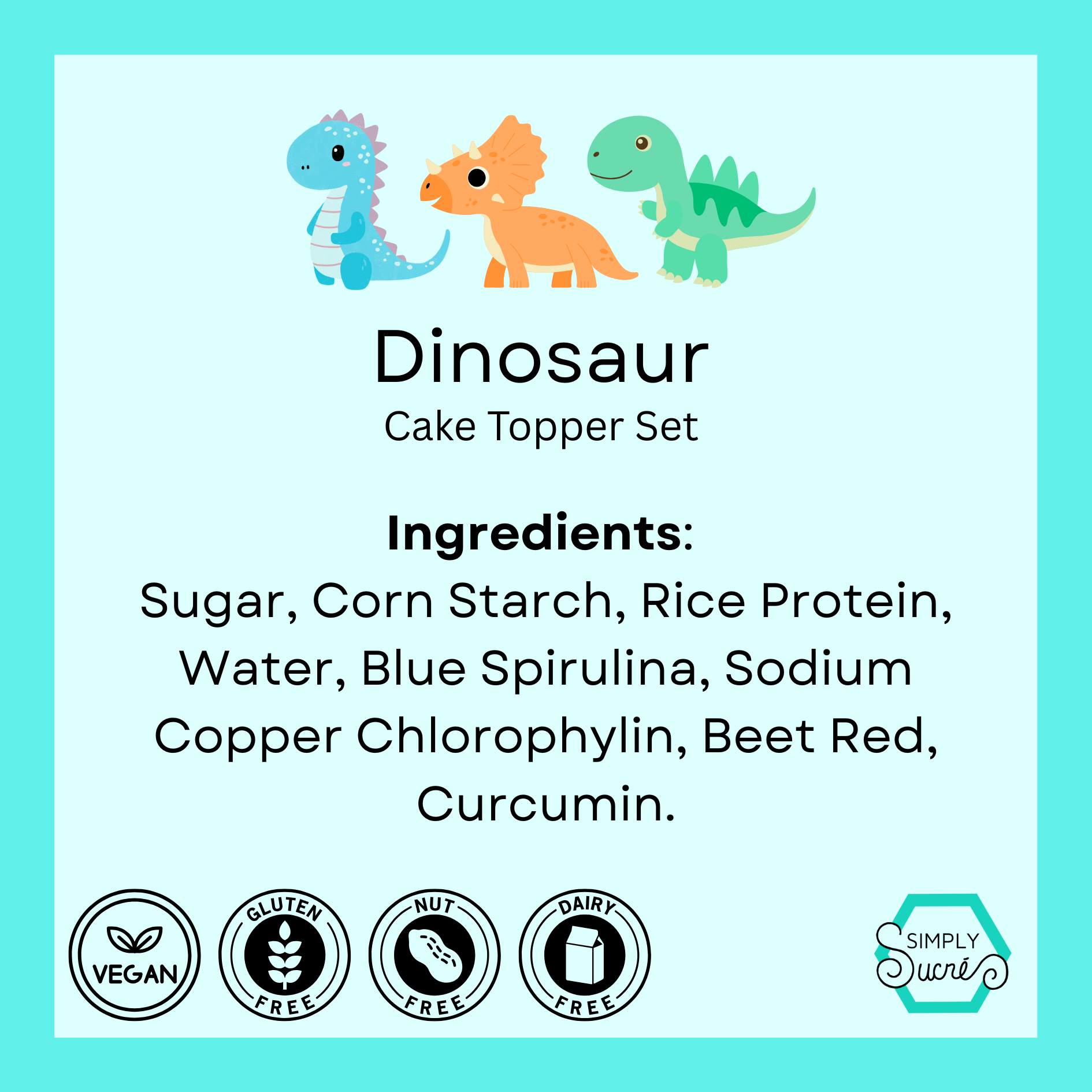 Dinosaur Icing Cake Toppers