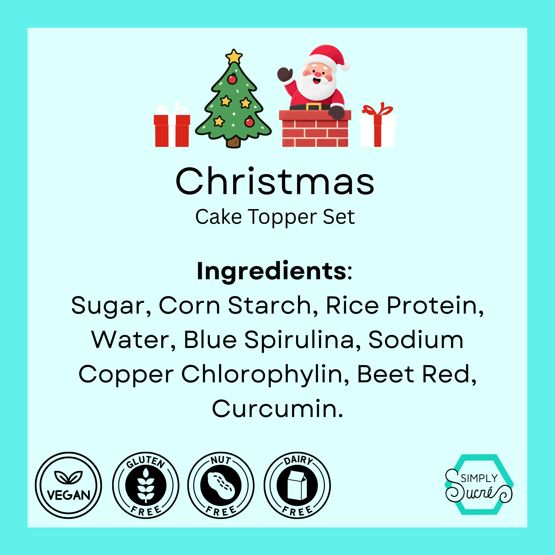 Christmas Icing Cake Toppers