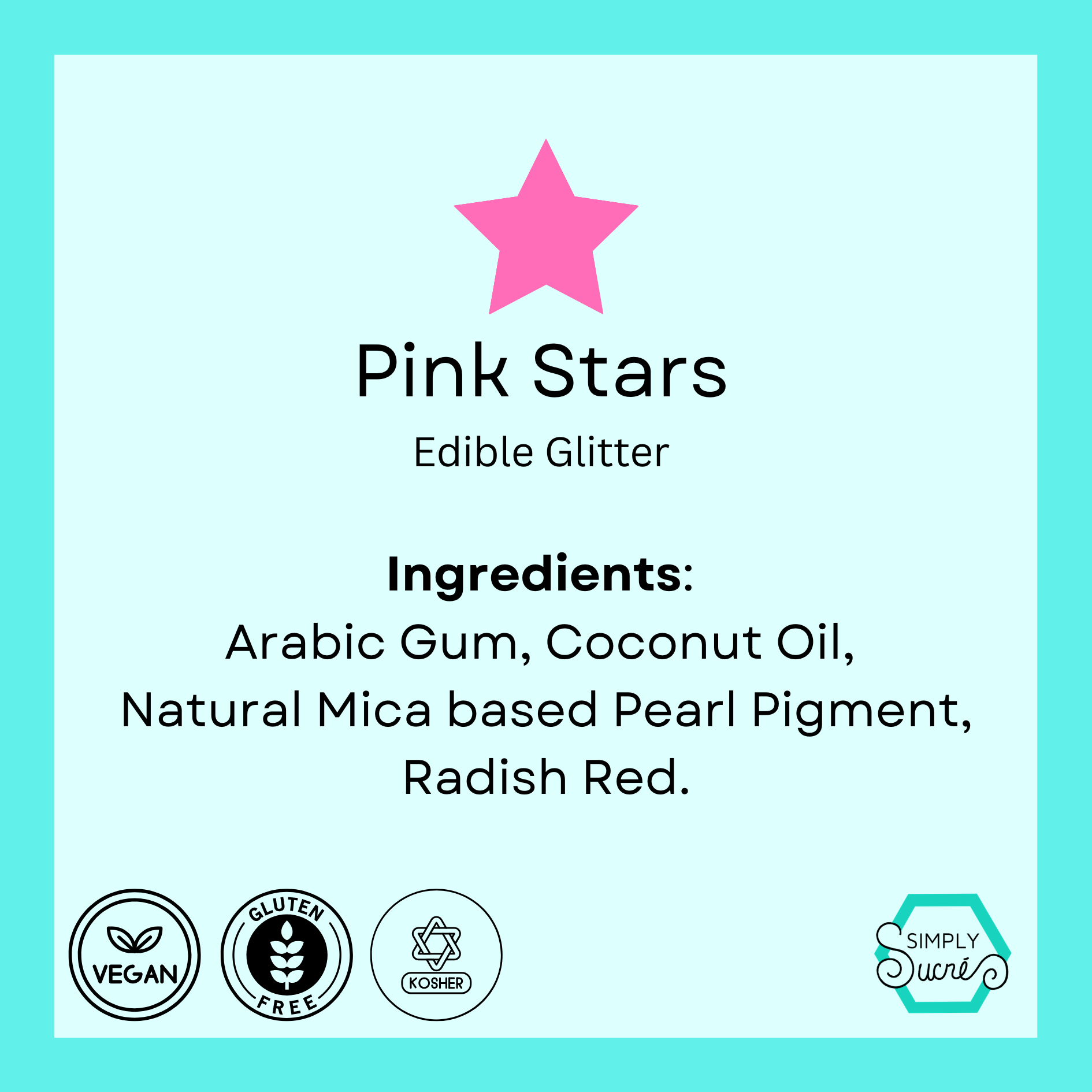 Dye-Free Edible Pink Glitter Stars