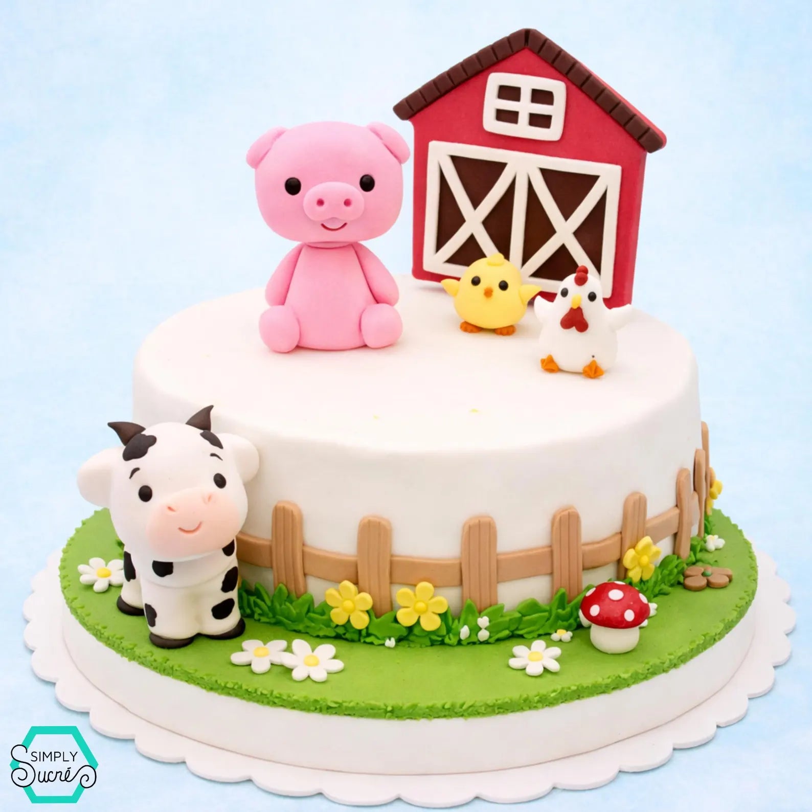 Farm Animal Icing Cake Toppers