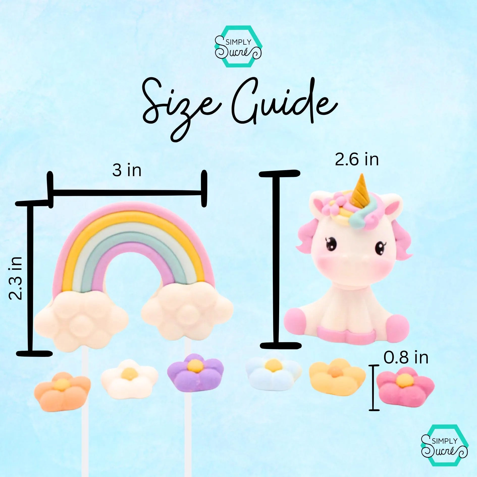 Unicorn Icing Cake Toppers