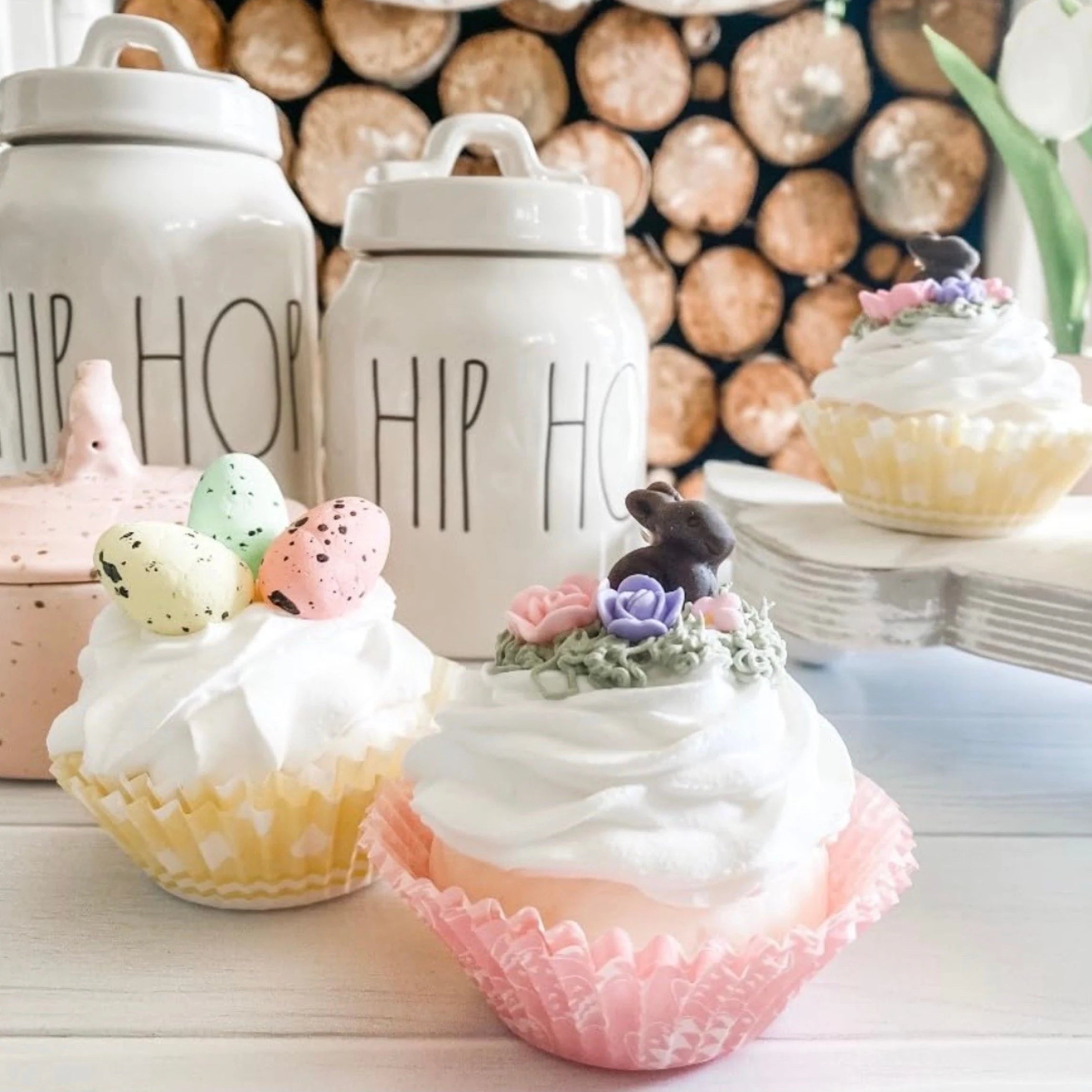 Lavender Dreams Icing Flowers on Cupcakes